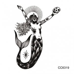 Mermaid holding a skull