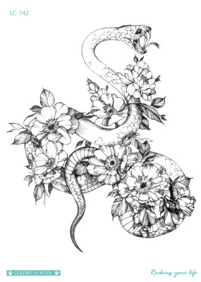 Snake among flowers