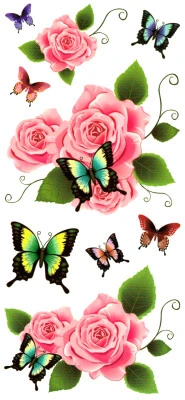 Fjärilar & Rosa Rosor