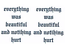 Everything was beautiful and nothing hurt